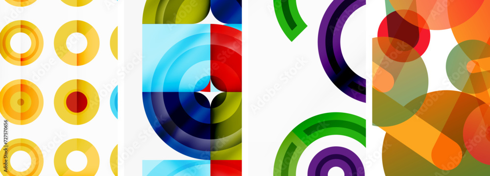 Circles and rings geometric backgrounds. Posters for wallpaper, business card, cover, poster, banner, brochure, header, website Circles and rings geometric backgrounds. Posters for wallpaper, business card, cover, poster, banner, brochure, header, website