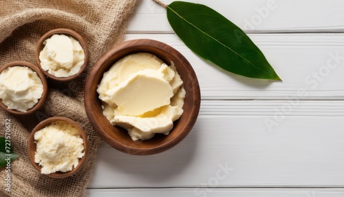 Butter in a bowl with a leaf on the side