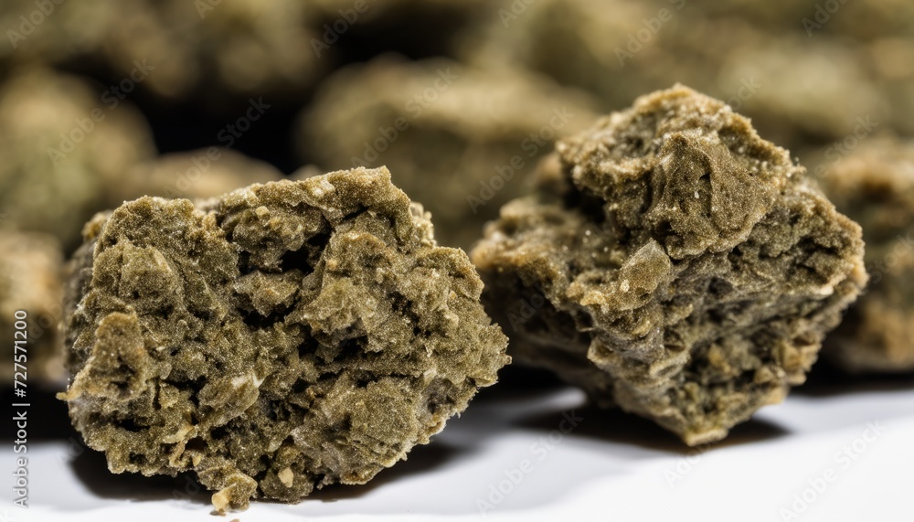 A pile of green rocks on a white surface A pile of green rocks on a white surface
