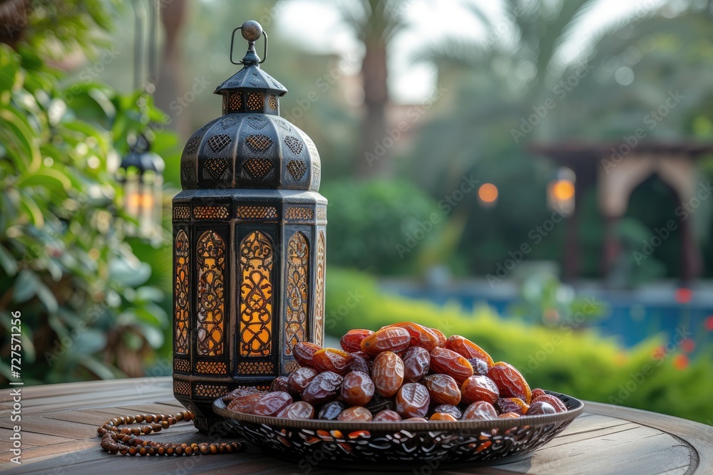 dates fruit with decorative Holy month of Ramadan concept professional photography