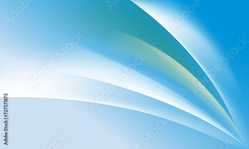 Flowing blue curve shape with soft gradient  abstract bright background.