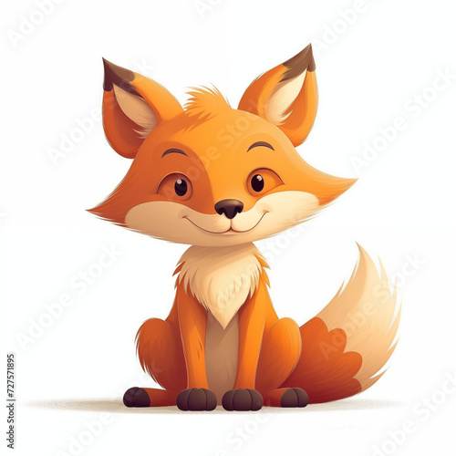 Red Fox Cartoon: A cute and funny vector illustration of a wild mammal with a red fur coat, orange tail, and a squirrel-like appearance