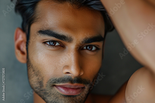 close up picture of indian handsome man face