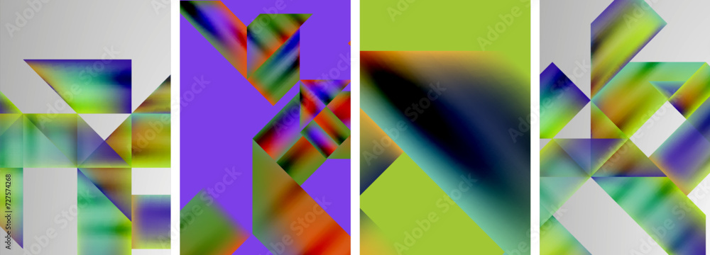 Set of abstract geometric posters. Abstract backgrounds for wallpaper, business card, cover, poster, banner, brochure, header, website Set of abstract geometric posters. Abstract backgrounds for wallpaper, business card, cover, poster, banner, brochure, header, website