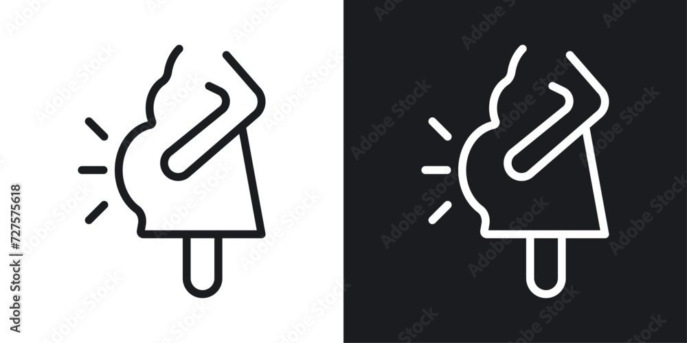 Pregnancy complications icon designed in a line style on white background. - obrazy, fototapety, plakaty 