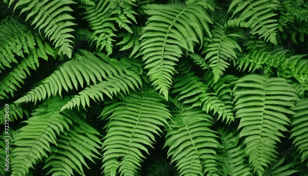 A bunch of green ferns in a forest A bunch of green ferns in a forest
