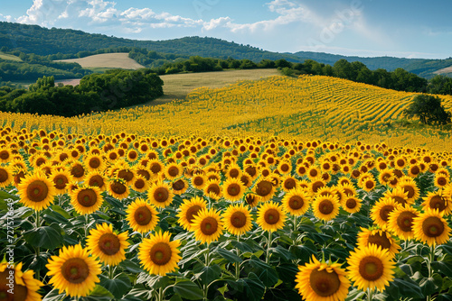 sunflower field bokeh style background