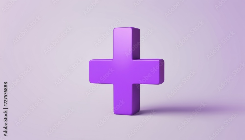 Obraz premium A purple cross on a white background