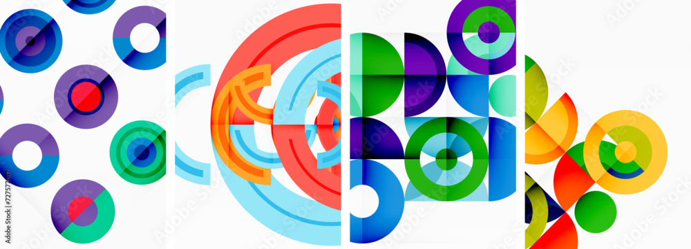 Circles and rings geometric backgrounds. Posters for wallpaper, business card, cover, poster, banner, brochure, header, website Circles and rings geometric backgrounds. Posters for wallpaper, business card, cover, poster, banner, brochure, header, website