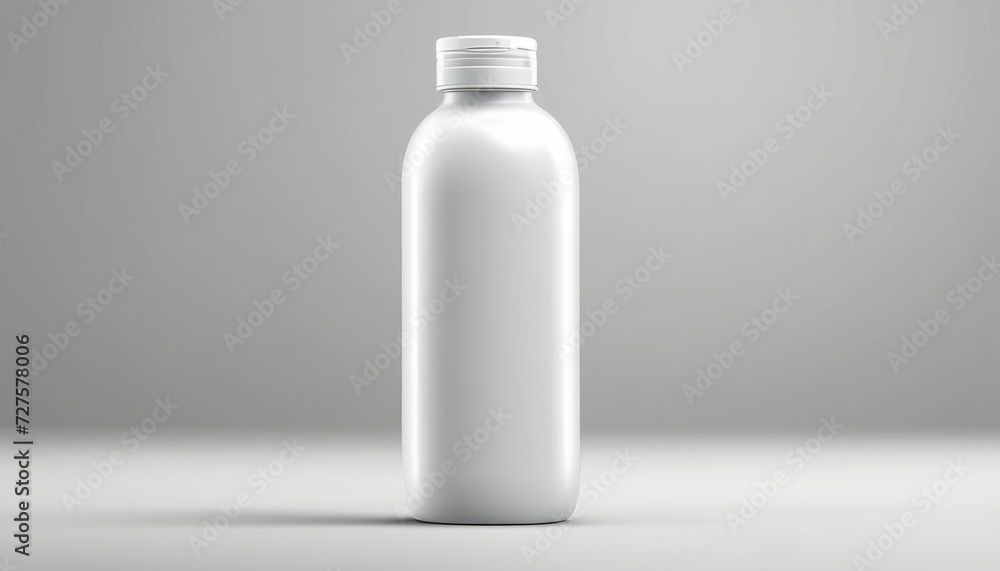 A white bottle with a white cap A white bottle with a white cap