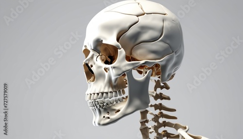 A skeleton's head with teeth and a skull photo