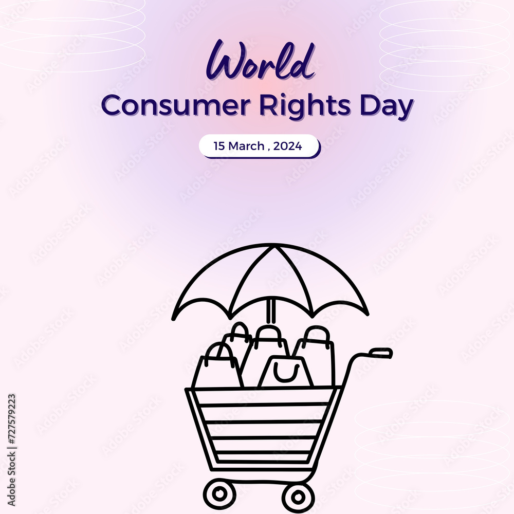 World Consumer Rights Day.graphic of world consumer rights day good for world consumer rights day celebration. flat design. flyer design.flat illustration.