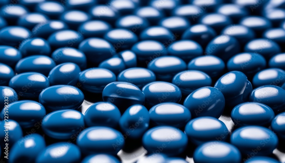 Blue pills in a pile Blue pills in a pile