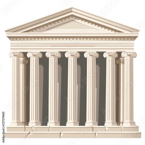 Classical temple architecture icon, with a transparent background for historical designs