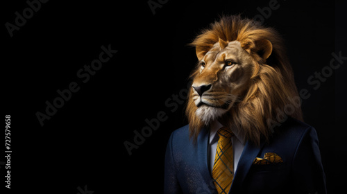 Roaring Success of Lion in the Boardroom  Lion s Stare Reflecting Business Brilliance