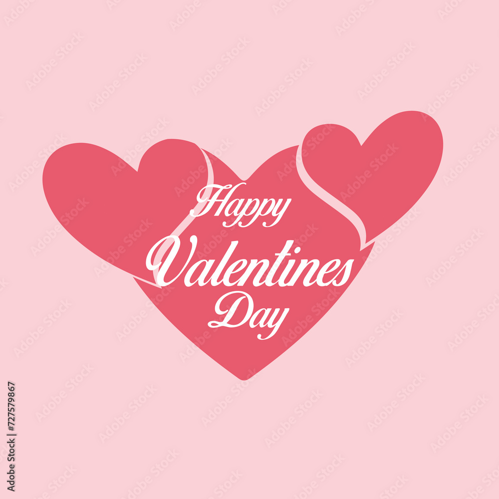 Happy Valentine's Day on 14 February. Valentine's Day vector illustration, poster, flyer, social media post, icon, sign/symbol, or logo.