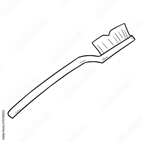 toothbrush illustration outline isoalted vector