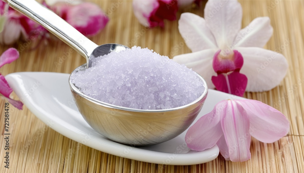 A bowl of sugar with a spoon in it A bowl of sugar with a spoon in it