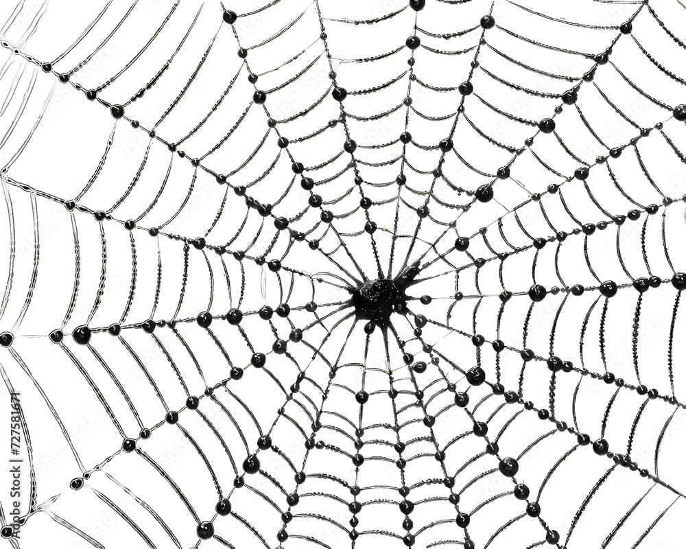 Spider web isolated on white background. Spider web on png transparent background.