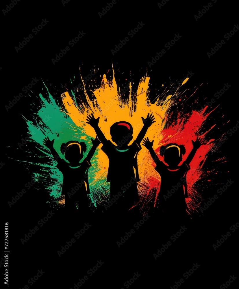 African American boys and girls happily commemorating Black History ...