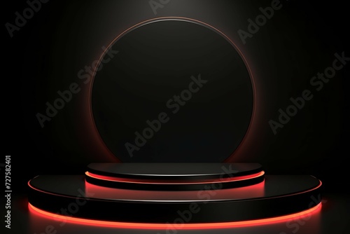 3d background Minimalist Futuristic 3D Light Circular Table Ricoh GR III Streamlined Design
 photo
