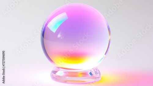 Pastel color magical fortune teller's crystal white background