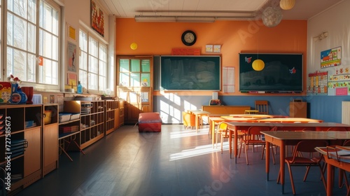 photograph of L'enseignant enseigne aux enfants en classe first person view realistic daylight --ar 16:9 --v 6 Job ID: d1f77fbe-588d-4d69-8958-d37b33b34305 photo