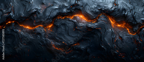 Black and Orange Wallpaper With Lava Flowing