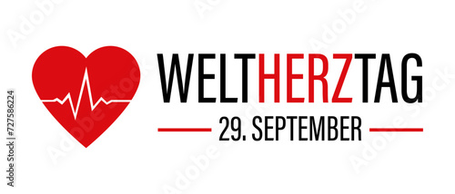 Weltherztag - Herzicon und Text
