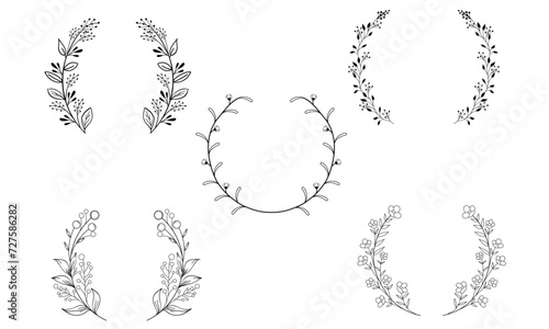 Floral Laurel Wreath Vector