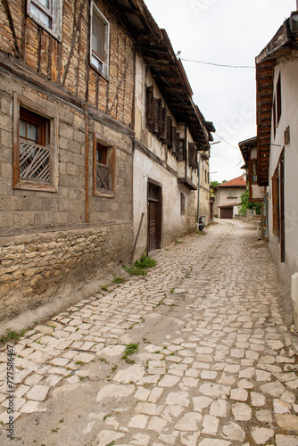 Traditional ottoman house in Safranbolu.historical stone stairs and old ottoman mansion. Safranbolu UNESCO World Heritage Site. Old wooden mansion. Ottoman architecture