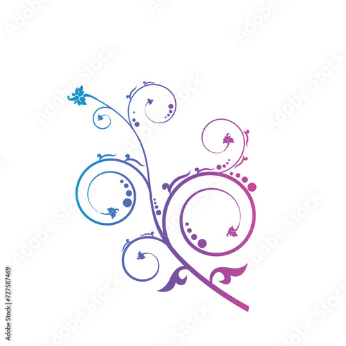 creative floral decorative ornament isolated abstract vector illustration presentation symbol