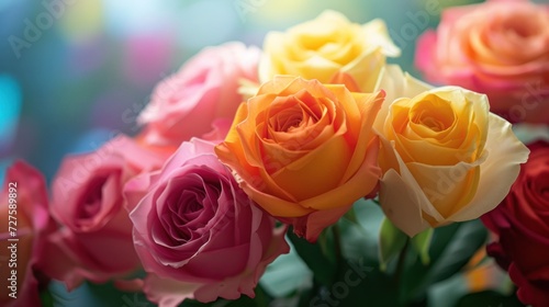 Roses, bright colors, Valentine's Day