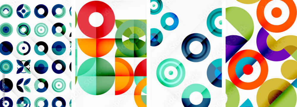 Round geometric elements and circles in background design for wallpaper, business card, cover, poster, banner, brochure, header, website