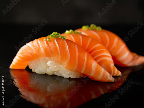 fresh salmon sushi, nigiri