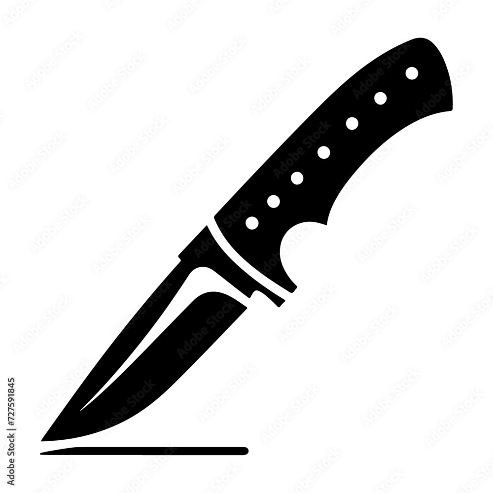 Obraz premium minimal knife icon, clipart, symbol, black color vector silhouette