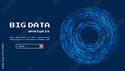 Technology background. Big data visualization concept. Abstract technology circuit board circle
