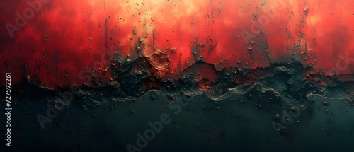 Red and Black Painting With Water Drops