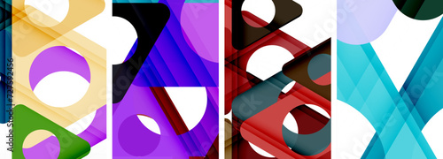 Abstract background set featuring captivating triangles. Harmonious blend of geometry and style, these designs bring modern flair
