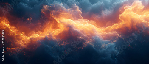 Majestic Orange and Blue Cloud in the Sky