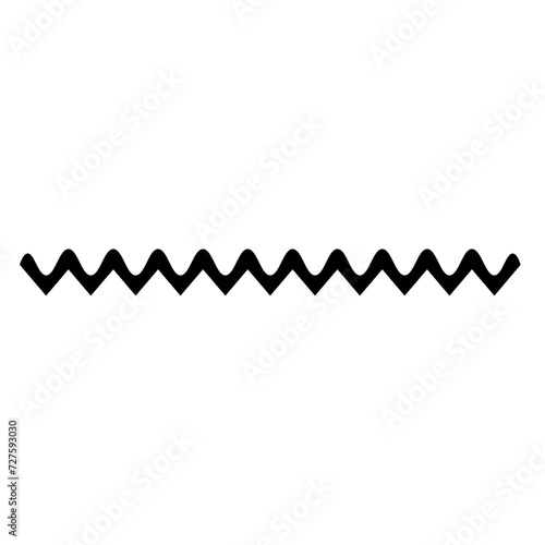 Wave line and wavy zigzag pattern line. Vector black underlines, smooth end squiggly horizontal curvy squiggle