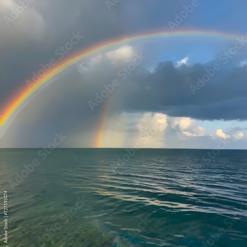 Rainbow over the ocean  © kashif