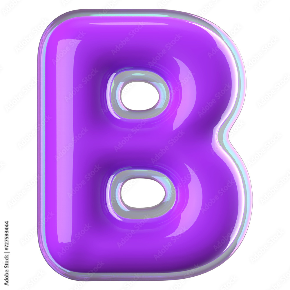 3d font bubble purple . letter B 3d font bubble purple . letter B