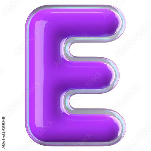 Wallpaper Mural 3d font bubble purple . letter E Torontodigital.ca