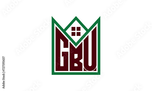 GBU initial letter real estate builders logo design vector. construction ,housing, home marker, property, building, apartment, flat, compartment, business, corporate, house rent, rental, commercial photo