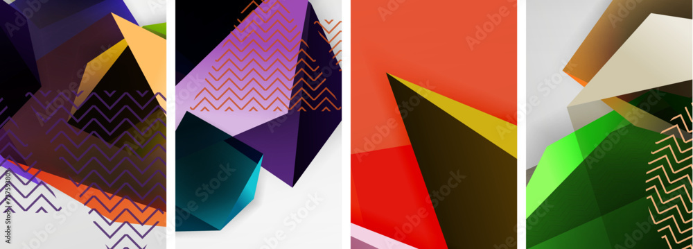 Trendy low poly 3d triangle shapes and other geometric elements background designs for wallpaper, business card, cover, poster, banner, brochure, header, website Trendy low poly 3d triangle shapes and other geometric elements background designs for wallpaper, business card, cover, poster, banner, brochure, header, website