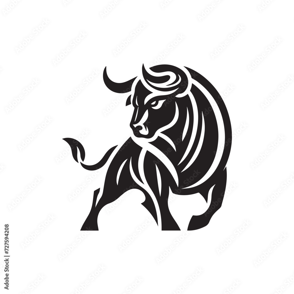 angry bull logo vector icon illustration