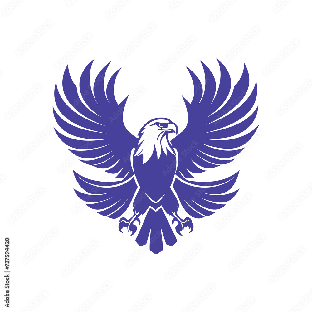 Obraz premium Blue Eagle Wing Emblem Illustration