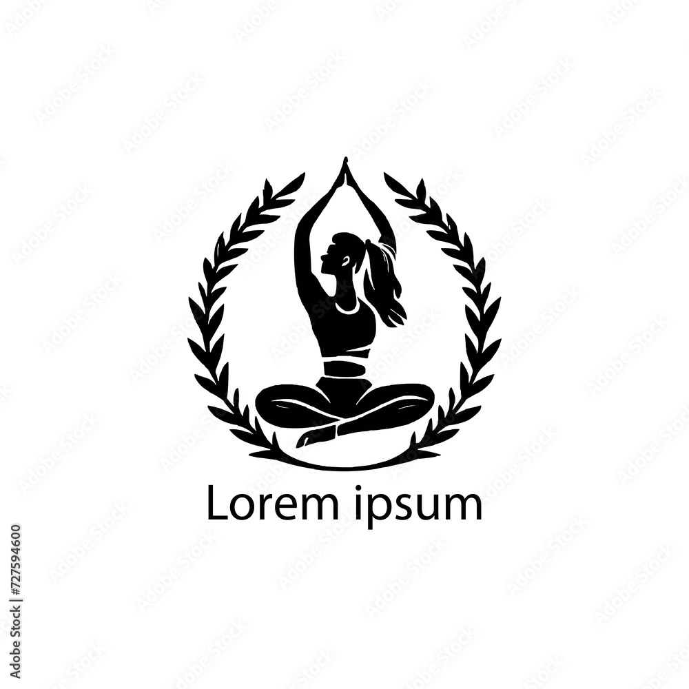 Obraz premium a women gym yoga logo , on white background