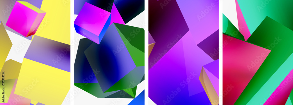 Flying 3d shapes, cubes and other geometric elements background design for wallpaper, business card, cover, poster, banner, brochure, header, website Flying 3d shapes, cubes and other geometric elements background design for wallpaper, business card, cover, poster, banner, brochure, header, website